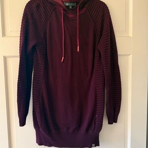 Title Nine Sweater with hood.  Maroon/Purple ladies Medium